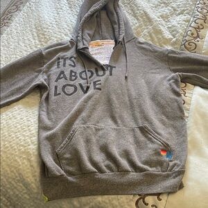 Alternative Charcoal Hoodie with Love Message